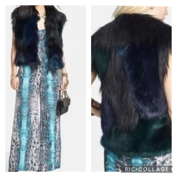 Blank NYC Multicolor Faux Fur Vest Size Large - Picture 14 of 15